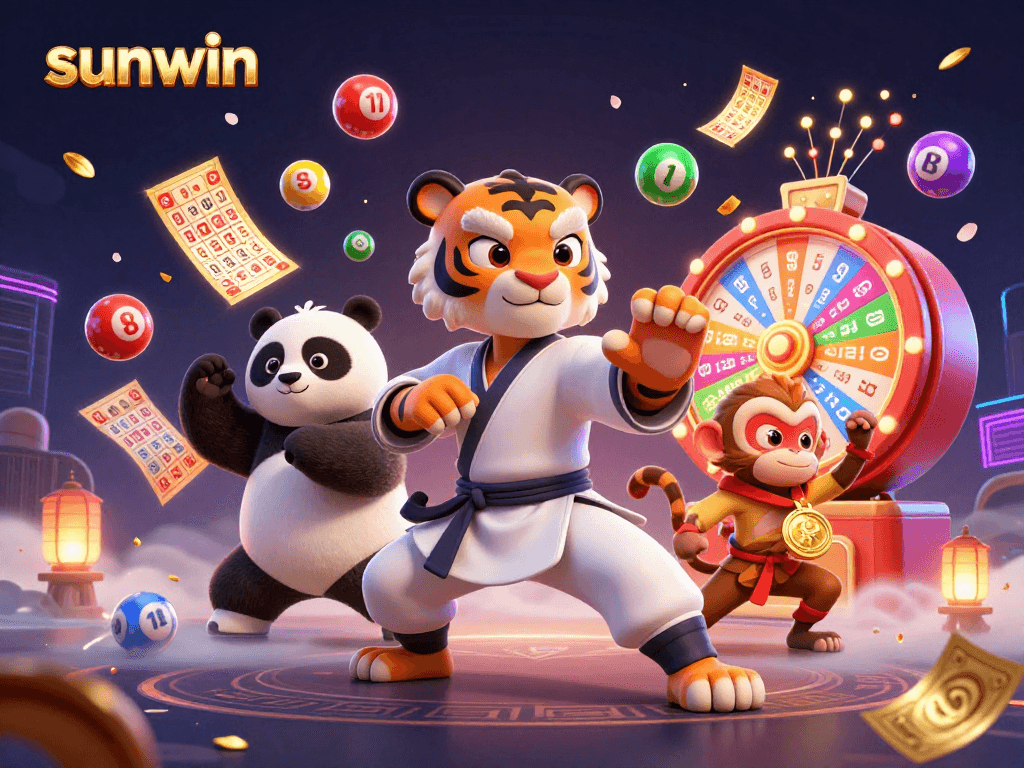Play with excitement at Sunwin, where colorful lottery balls and prizes create thrilling gambling experiences.