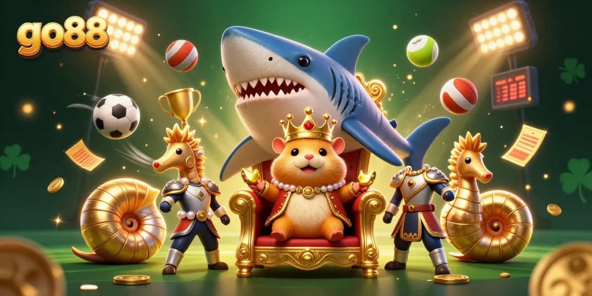 Experience thrilling go88 gaming adventures with the golden hamster king and dynamic sports elements.