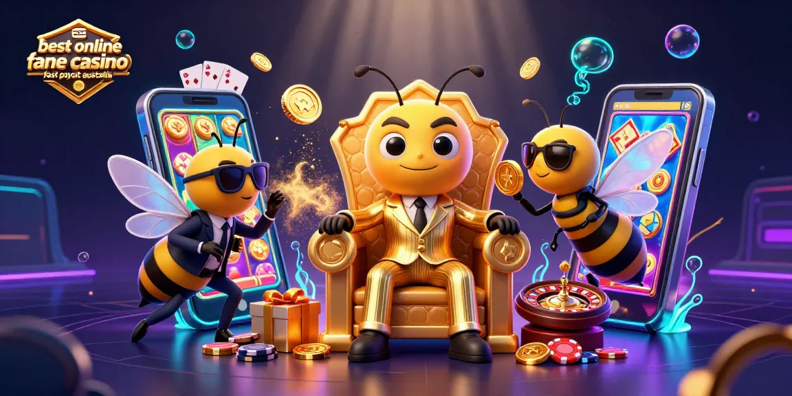 Experience the best online casino fast payout Australia with a vibrant 3D illustration of casino elements.