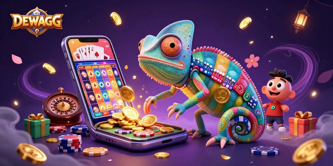 Experience the vibrant world of DEWAGG with a dynamic illustration showcasing the exciting elements of online gaming.
