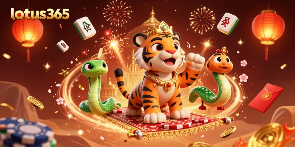 Experience the excitement of sports betting and casino games with lotus365 in this vibrant 3D illustration.