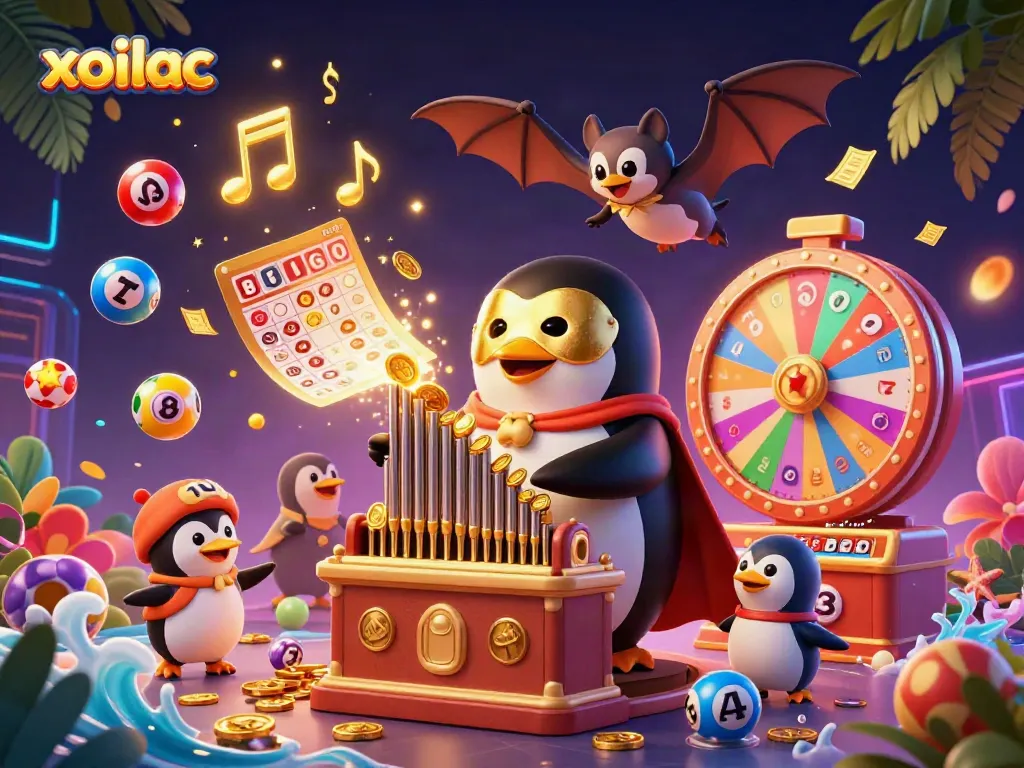 Engage with Xoilac by enjoying vibrant, dynamic casino-themed illustrations packed with excitement.