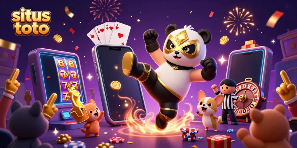 Engage in situs toto with lively 3D cartoon characters kicking into the excitement of casino gaming.