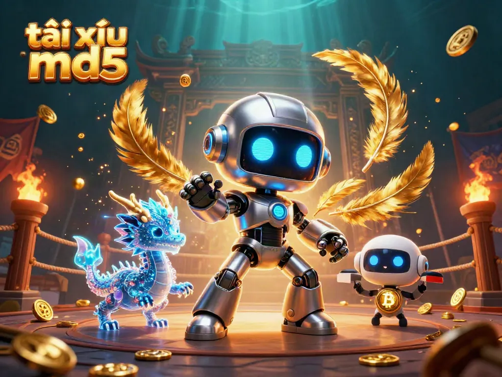 Experience the excitement of tài xỉu md5 in this vibrant 3D casino scene with unique characters.