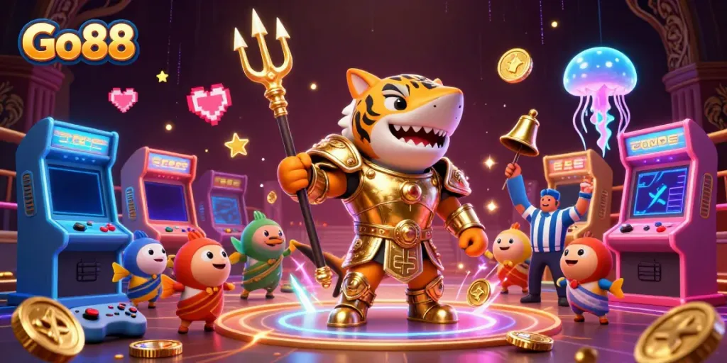 Experience thrilling wins with Go88 in a vibrant underwater casino scene.