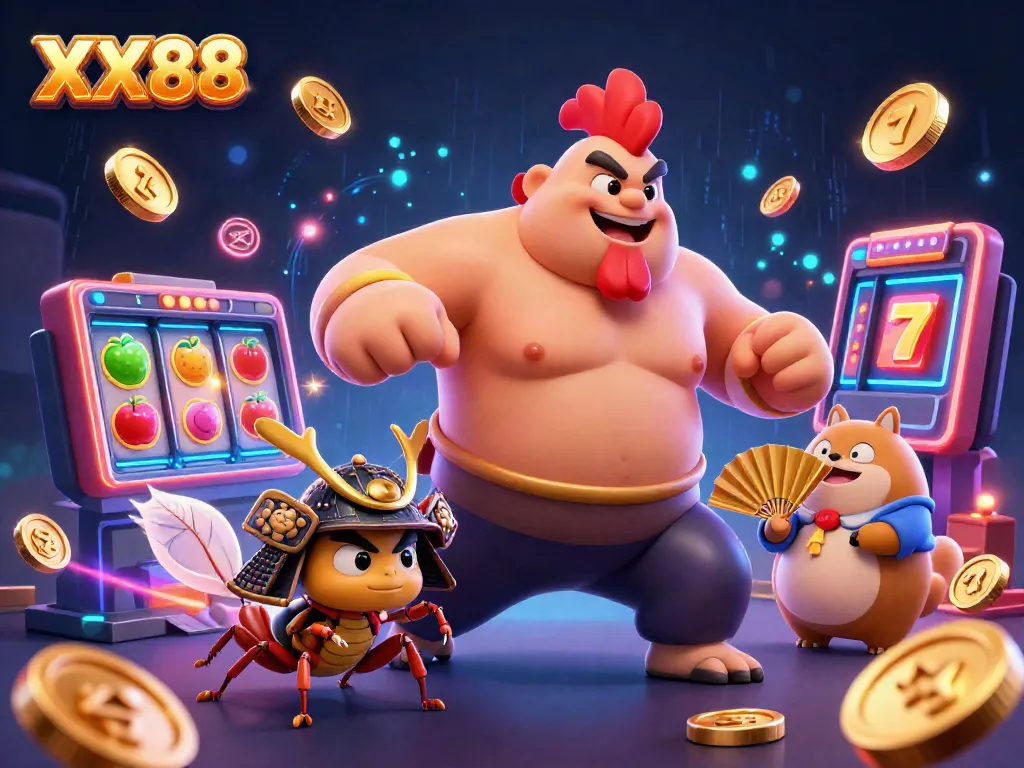 Engage with the electrifying thrill of XX88 casino gaming featuring dynamic characters and vibrant elements.