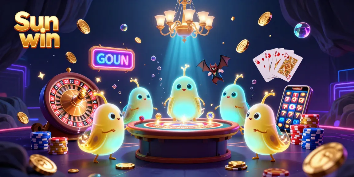 Experience a thrilling casino atmosphere with Sun win, lively glowworms lighting up the cave with golden tails.
