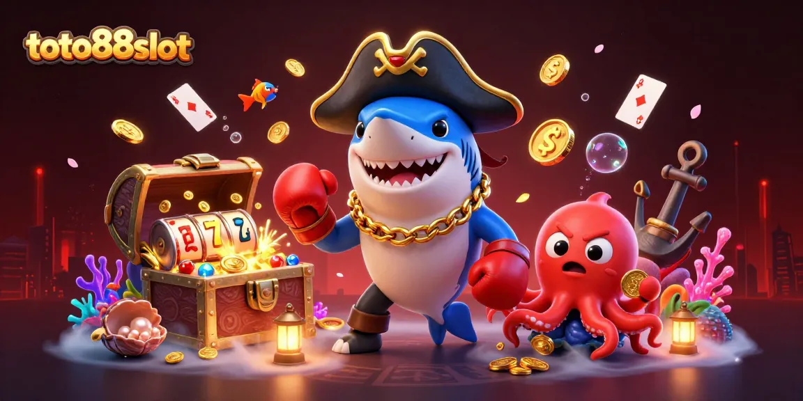 Spin the reels on toto88slot with a vibrant 3D underwater scene featuring whimsical characters and treasures.