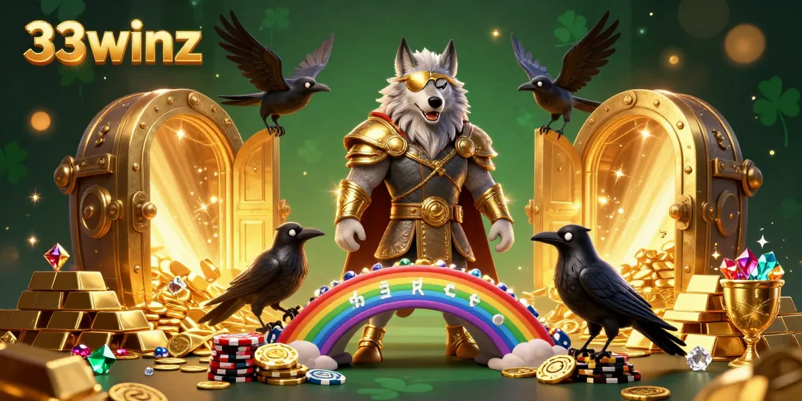 Experience vibrant gaming action with the enchanting 33winz at a mythical casino scene.