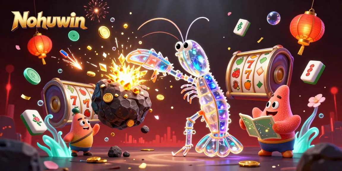 Nohuwin captures excitement with dynamic 3D casino action and vibrant characters exploring new games.