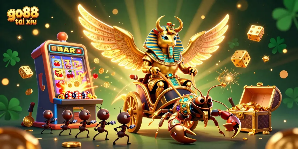 Experience exciting go88 tài xỉu gameplay with dazzling visuals of casino elements and characters.
