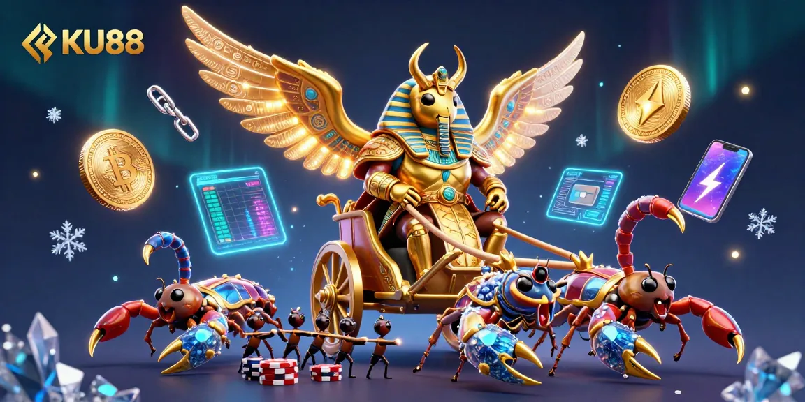 Experience high-stakes action at KU88 with a vibrant 3D scene of gambling excitement.