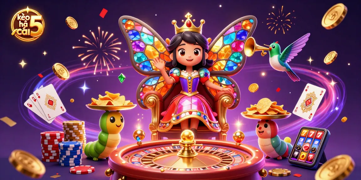 Experience the vibrant world of kèo nhà cái 5 with colorful characters and dynamic casino elements.
