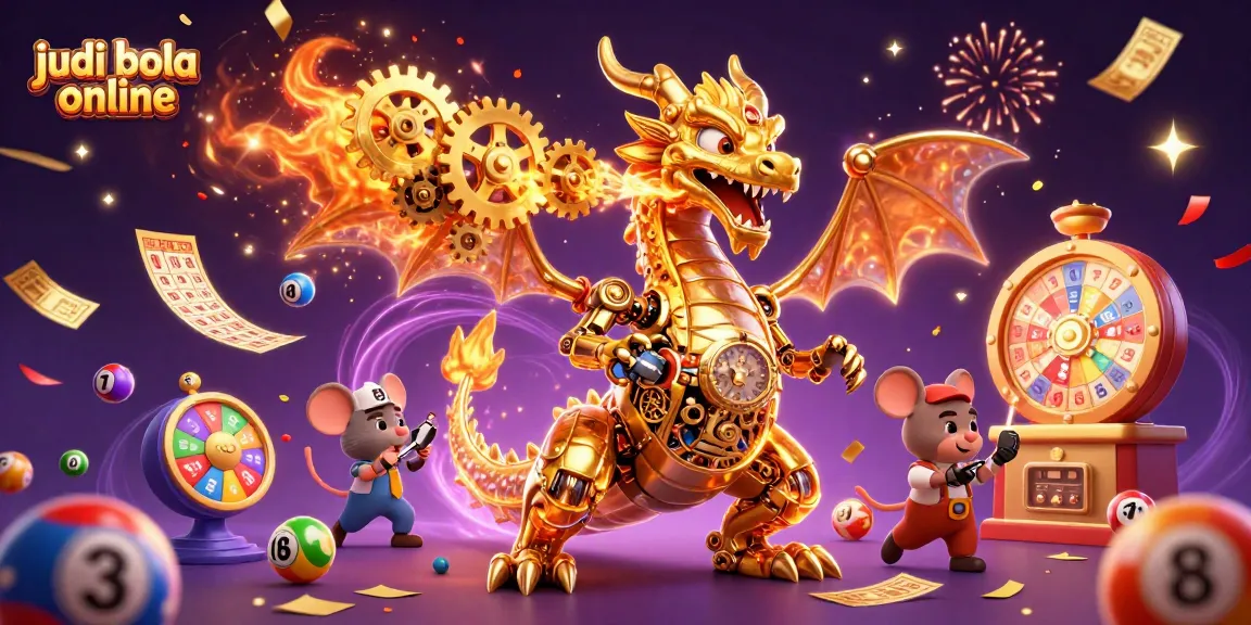 Engage in judi bola online excitement with dynamic betting elements around a golden dragon.