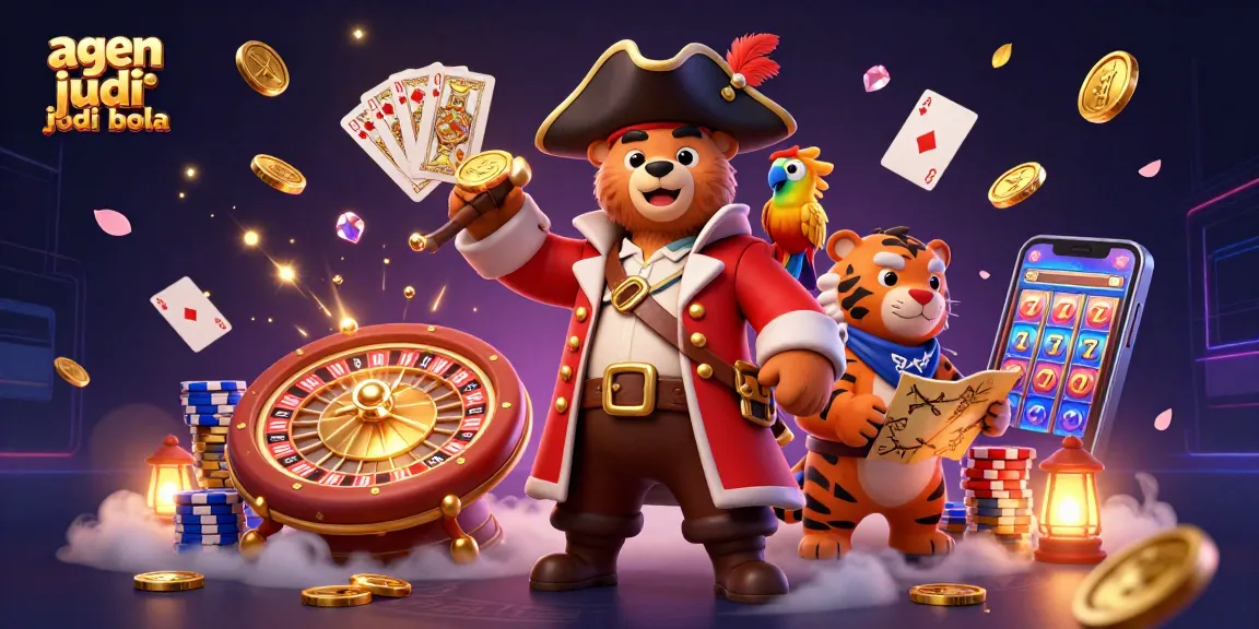Experience thrilling action with agen judi bola in a vibrant 3D illustration featuring characters and gaming elements.