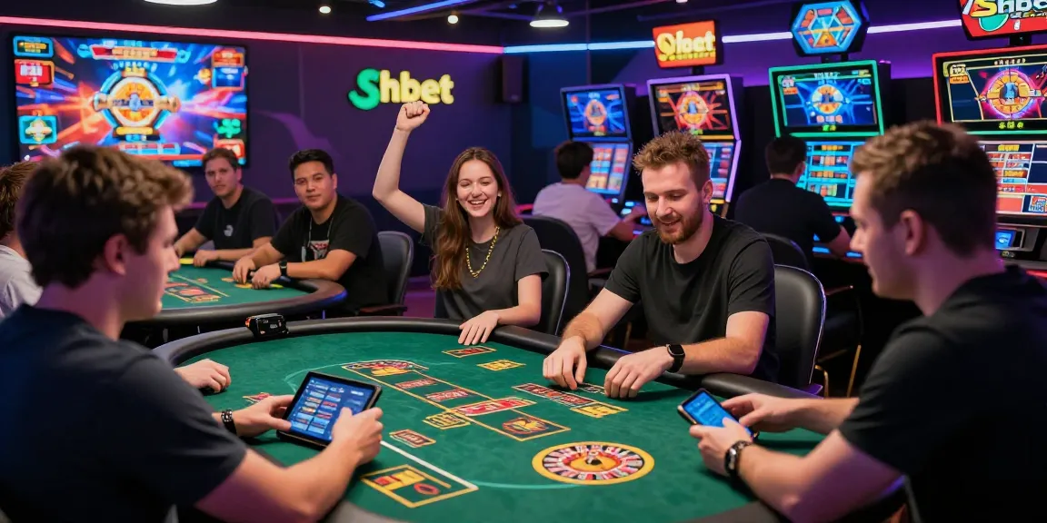 Vibrant online gaming scene featuring Shbet users engaging in live casino games.