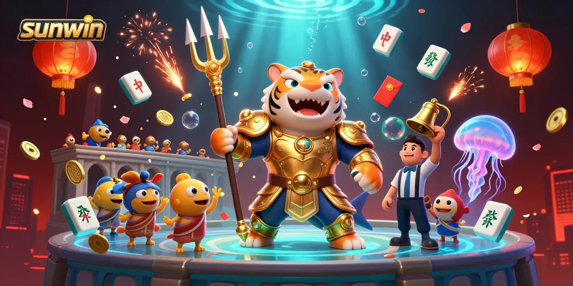 Watch sunwin as the fierce tiger shark battles in a vibrant underwater colosseum