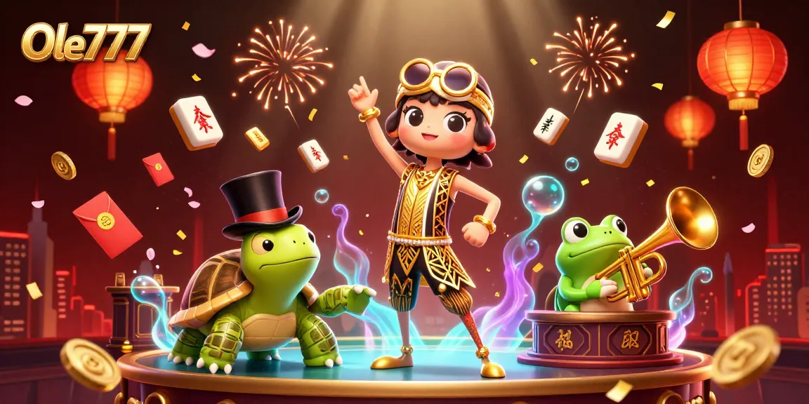 Experience the thrill of Ole777 with vibrant 3D casino characters and dynamic gaming elements.